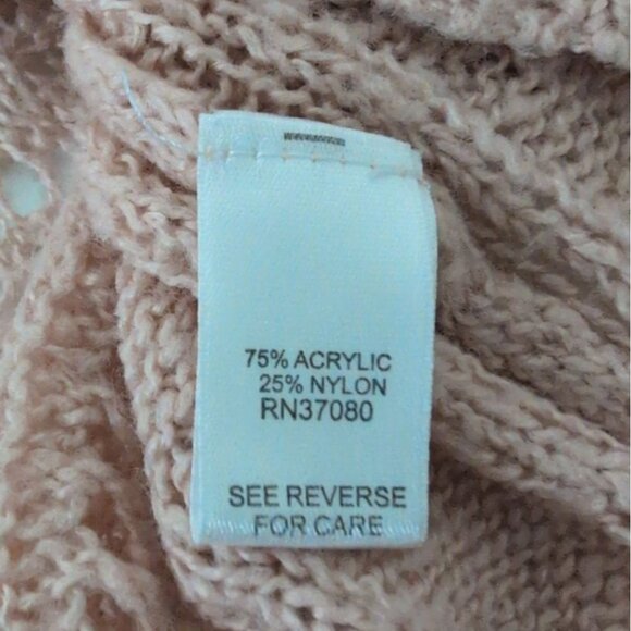 Cato Crochet Ruffle Cardigan Womens Size XL Baby Pink Long Sleeve Sweater - Picture 5 of 13